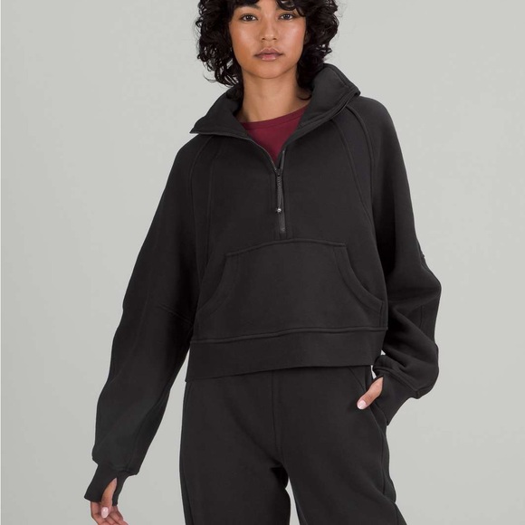 lululemon athletica Tops - Lululemon Scuba Oversized Funnel Neck Shirt Black Size M/L